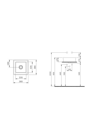 Bocchi Vessel 38 CM Mat Antrasit Kare Lavabo 1173-020-0125