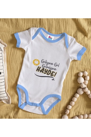 Bk Gift Bk Kids Geldiysen Gel Tasarımlı Mavi Bebek Body Zıbın-1 Çok Renkli