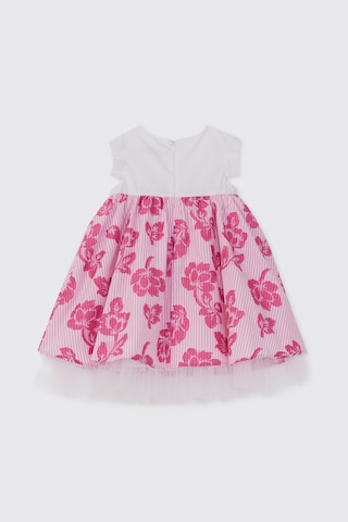Panço Kız Bebek Çiçek Desenli Pembe Elbise 2611gb26005