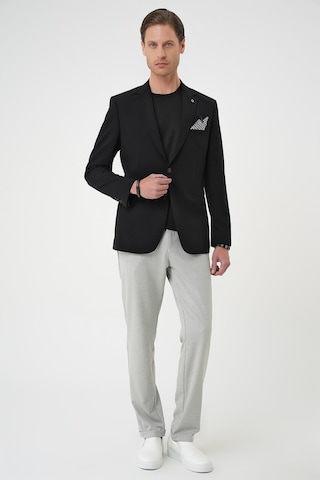 Efor Slim Fit Mono Yaka Fleto Cepli Çift Yırtmaçlı Casual Siyah Ceket C 710 Siyah