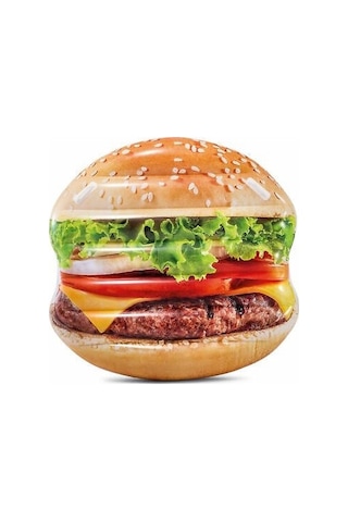 Intex Hamburger Ada Yatak 145 Cm Şişme Deniz Yatağı 58780 Çok Renkli