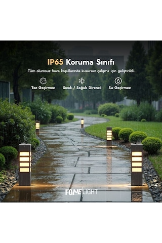 FoneLight Vilorita 35 cm LED Bahçe Set Üstü Aydınlatma Antrasit Alüminyum IP65 Peyzaj Yürüyüş Yolu Bahçe Lambası 3000K