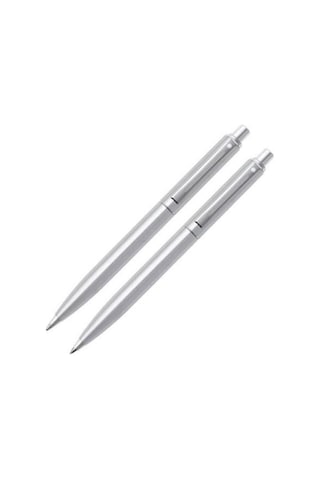 Parlak Krom Gövde Ve Klips Tükenmez+versatil 0.7mm Set Çok Renkli