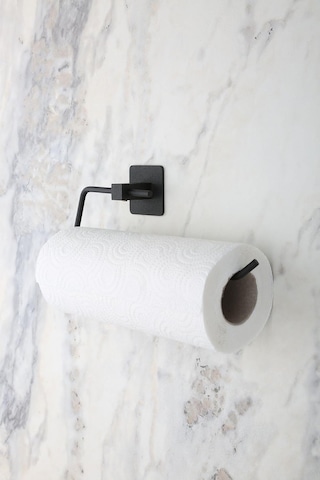 Evina Kare Yapışkanlı Siyah Kağıt Rulo Havluluk, Peçetelik, Yapışkanlı Tasarım, Banyo Askısı Genel