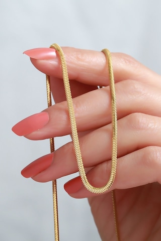 14 Ayar Altın Balık Sırtı Kalın Zincir Kolye 2,6 Mm Sarı Altın