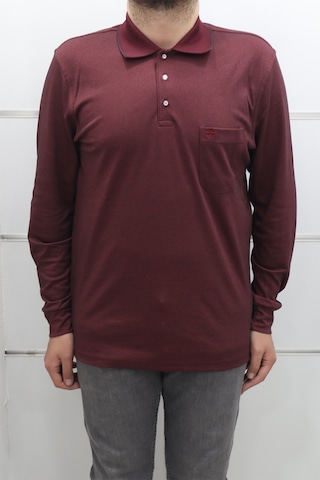 Santa Dmc Tekstil Erkek Düz Klasik Kesim Rahat Kalıp Polo Yakalı Tek Cep Kışlık Ince Sweat Bordo