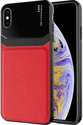 Apple Uyumlu iPhone Xs 5.8 Kılıf Zore Emiks Kapak Kırmızı