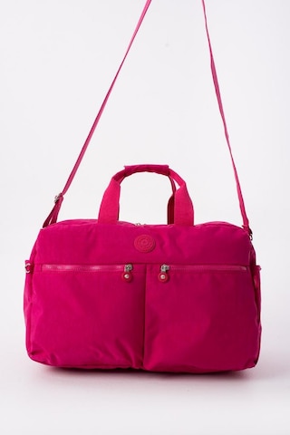 Seyehat Spor Çantası Kabin Boy Valiz 45 35 Cm Omuz Ve Çapraz Askılı Hafif Klinkır Çanta Su İtici Pembe