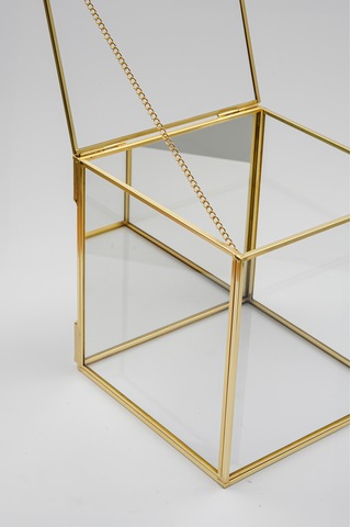 Duvar Askılı Cam Kutu Pirinç & Gold