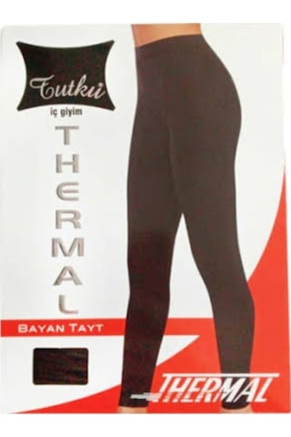 Tutku Bayan Termal Likrali Tayt Sıyah Siyah