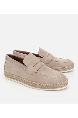 Hotiç Erkek Süet Deri Bej Hasır Detaylı Günlük Loafer 02ayh319490a310 02ayh319490a310 Bej
