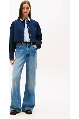 Tommy Hilfiger Kadın Punto Kumaş Kısa Mavi Blazer Ceket Ww0ww46519c1g Mavi