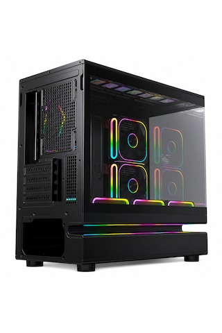 Zoko Venüs Siyah 6x12cm Argb Fan Temper Cam M.atx Oyuncu Bilgisayar Kasası