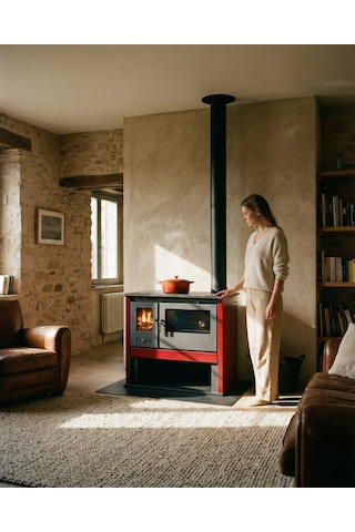 Goldfire Nova 11,5kw Odunluk Ve Fırınlı Çelik Kuzine Soba