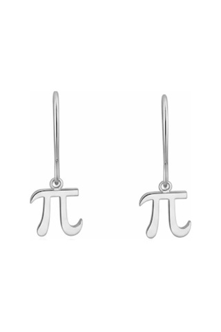 Matematik Severlere Özel Pi Sayısı Sembolü Gümüş Küpe