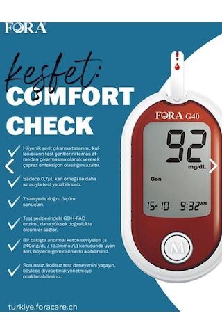 Fora G40 Şeker Ölçüm Cihazı + Strip 50'li 6 Kutu