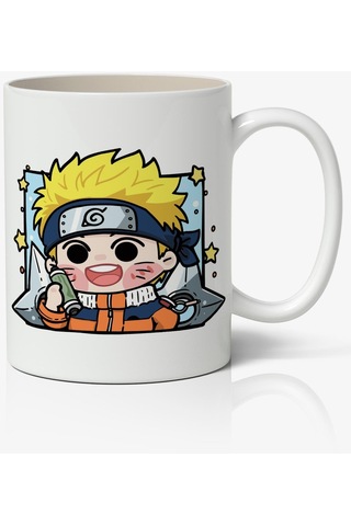 Naruto Uzumaki Naruto Anime Baskılı Beyaz Kupa Bardak