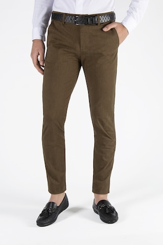 Terapi Men Erkek Slim Fit Düz Model Italyan Kesim Keten Pantolon 21k-2200420-4 Kahve Kahverengi