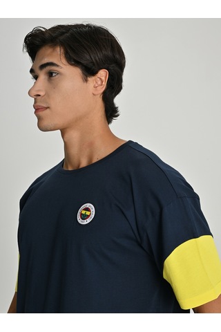 Fenerium Fenerbahçe S.k. 25/26 Sezon Tribün Mesh Baskılı Oversize Fit Tişört Tribün Forması Lacivert