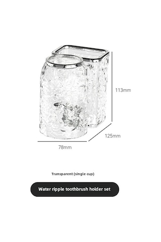 Reedark Banyo Diş Fırçası Ve Bardak Depolama Rafı - Sürekli Plastik, Süction Cup Montajlı, Boşluk Tasarrufu, Tek Bardak Şeffaf Dalga Deseni Diğer