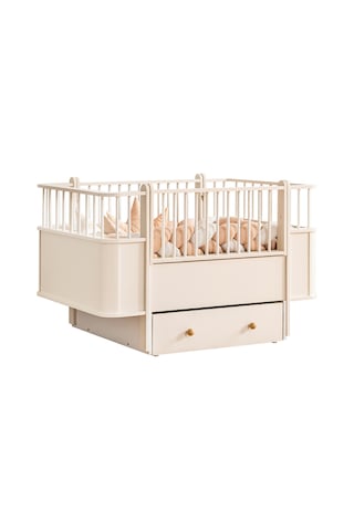 Mdf Beşik, Krem Dünya Çekmeceli Büyüyen Beşik 80x130 - 1 Adet 80x130 Comfort Yatak Beyaz