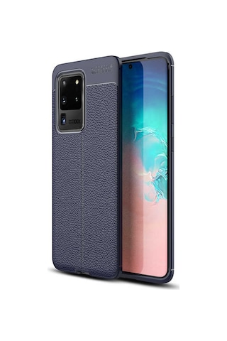 Samsung Uyumlu Galaxy S20 Ultra Kılıf Zore Niss Deri Desenli Silikon Kılıf
