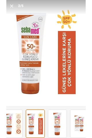 Sun Care +50 Güneş Kremi 75ml