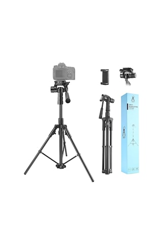 Profesyonel 3 Yollu Alüminyum Tripod, 190 Cm, Ring Light, Kamera Ve Selfie Uyumlu Diğer