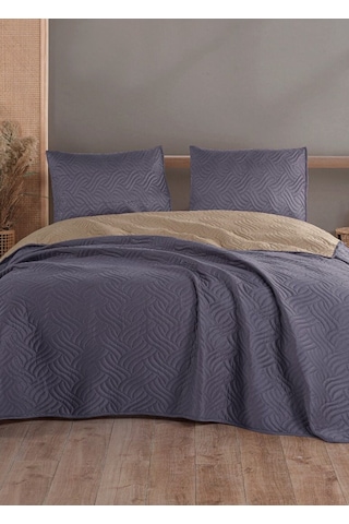 Colors & Colors Dora Çift Kiş. Yatak Örtüsü 220x230 Antrasit Bej Antrasit