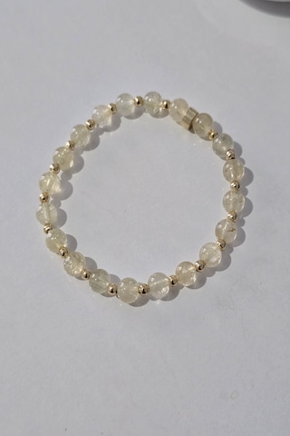 6 Mm Sitrin Doğaltaş Bileklik Açık Sarı
