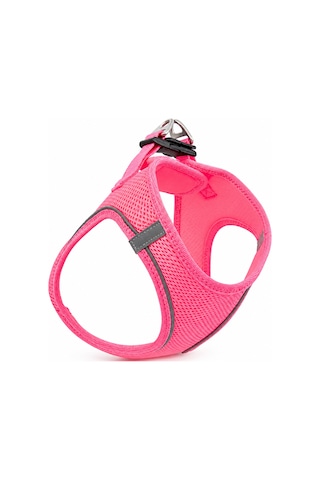 Nefes Alan Kumaş Air Mesh Kedi Köpek Göğüs Tasması Xx Small 28x32 Cm Neon Pembe