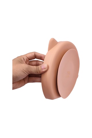 Moveevo Bebekler İçin Silikon Sünger Tabağı, Çocuk Ütü Ve Çatal Seti, Taşınabilir Yemek Gereci, Gri Renk Gri