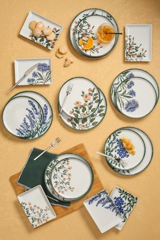 Porland Flower Garden 18 Parça 6 Kişilik İkram Ve Kahvaltı Takımı 04ppo000225 Beyaz