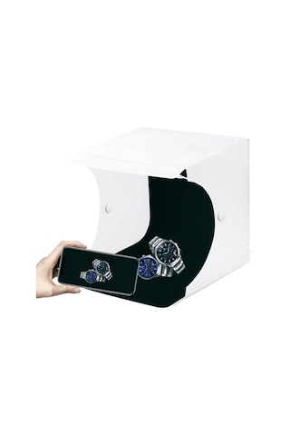 Light Box 20 x 20 CM Mini Stüdyo Led Işıklı Tripod Kumandalı Ürün Fotoğraf Çekim Çadırı