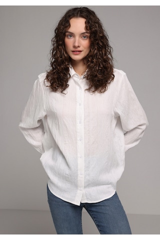 Colin's Colins Boyfriend Fit Shirt Neck Jakarlı Kadın Beyaz Uzun Kol Gömlek Cl1078685 Q1.v1 Wht