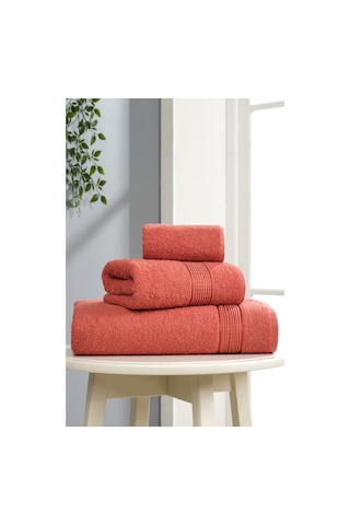 3lü Havlu Seti Ezgi Kiremit 70x140 + 50x85 + 30x50 Kiremit