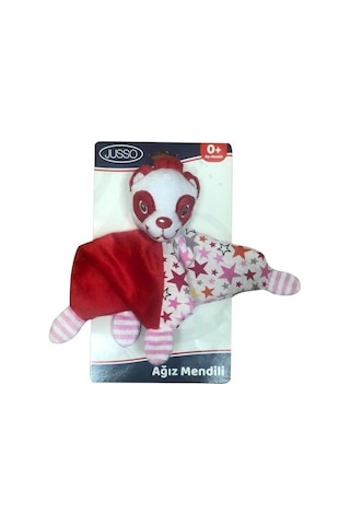 Jusso Toys Peluşlu Ağız Mendili - Kırmızı Panda Kırmızı