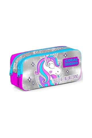 Coral High Pembe Unicorn Kız Çocuk İlkokul Çantası ve Kalemlik Se