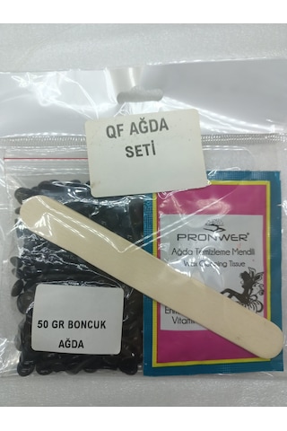 Boncuk Ağda Set Siyah