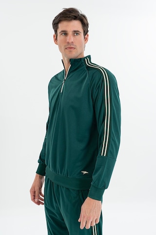 Maraton Comfort Erkek Dik Yaka Yeşil Sweatshirt Yeşil