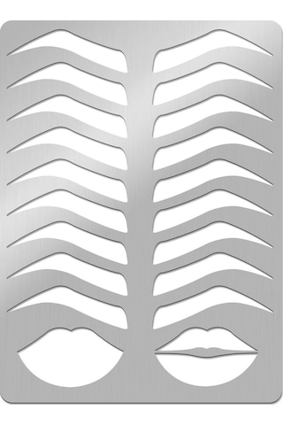 Wezone Stainless Steel Göz Kaşı Ve Dudak Desen Şablonu - Profesyonel Ve Başlangıç Seviyesi İçin Uygun, Tekrarlı Kullanım, Hassas Şekillendirme