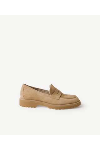 Yargıcı Kürklü Süet Loafer 26kkay4045x 209 Koyu Bej