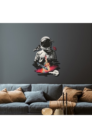 Sürrealist Astronot Metal Tablo
