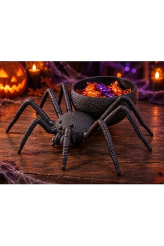 Halloween Cadılar Bayramı Dekoratif Örümcek Şekerlik Şeker Kasesi Masa Üstü Dekor