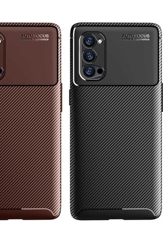Oppo Reno 4 Pro 4G Kılıf Zore Negro Silikon Kapak-Kahverengi