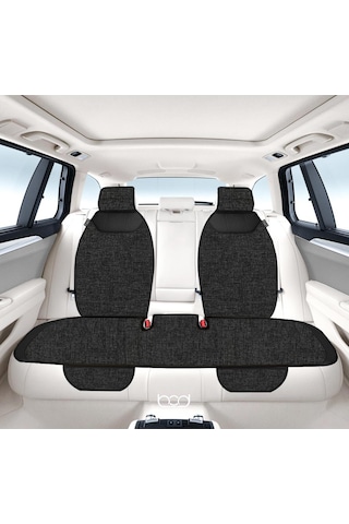 Bod Keten Terletmez Oto Koltuk Minderi Seti Koltuk Koruma Kılıfı Yalı Serisi Ön Arka Set Siyah