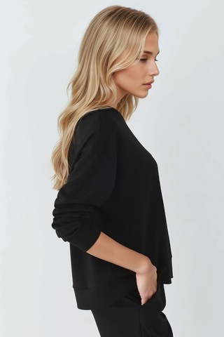 Hiccup Modal Dokunuşlu Basic Sweatshirt Siyah