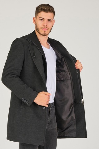 Plt8406 Dewberry Erkek Palto-antrasit Antrasit