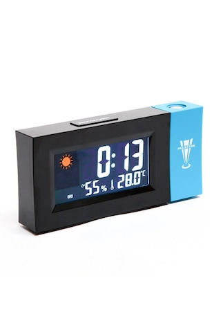 Techtic Projeksiyonlu Masa Saati Derece Nem Tarih Göstergeli