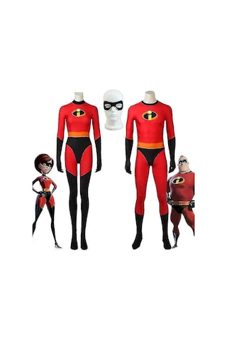 İnanılmaz Aile Kostümü Cadılar Bayramı Partisi Karnavalı Yüksek Kaliteli Kadın %100